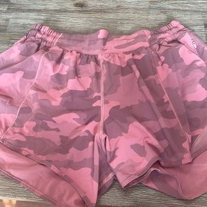 Pink Camo Hotty Hot Lululemon Shorts Size 10